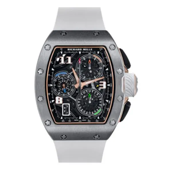 Richard Mille Rm 72-01 Ti Automatic Winding Lifestyle Flyback Chronograph 38.4Mm X 47.3Mm Titanium White Rubber Straps