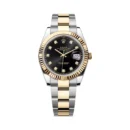 Rolex Datejust 126333-0005 Oystersteel 18kt Yellow Gold Diamond Numerals 41mm Black Dial Mens Watch